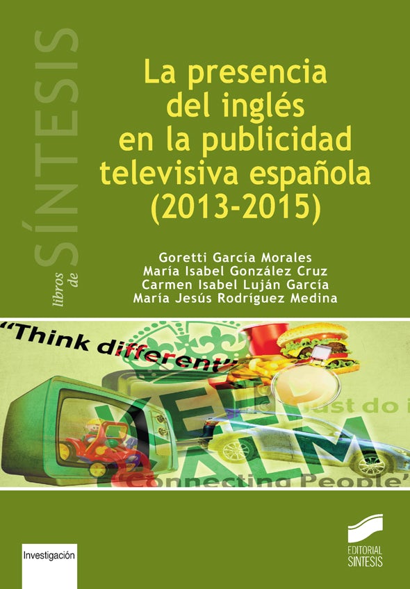 Portada del título la presencia del inglés en la publicidad televisiva española (2013-2015)