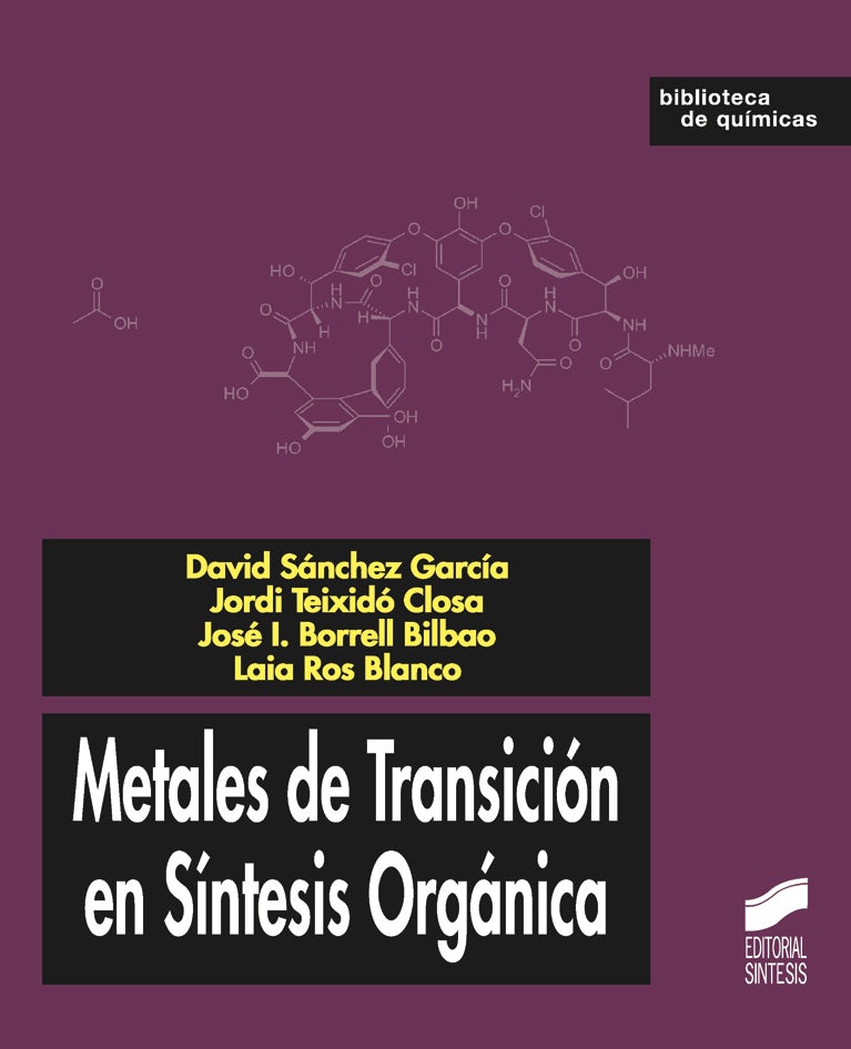 Portada del título metales de transición en síntesis orgánica