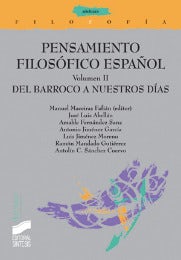 Portada del título pensamiento filosófico español. del barroco a nuestros días. volumen ii.