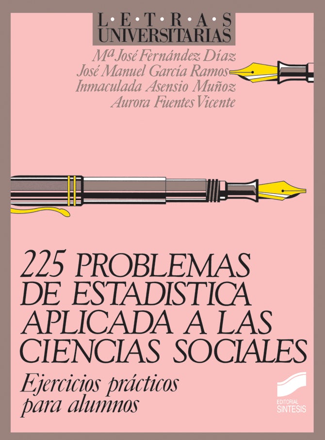 Portada del título 225 problemas de estadística aplicada a las ciencias sociales. ejercicios prácticos para alumnos